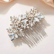 Amazon.com : AW BRIDAL Opal Crystal Hair Comb Bridal Hair Pieces Retro  Bridal Hair Clips Wedding Hair Accessories for Brides and Bridesmaids  (Silver) : Beauty & Personal Care