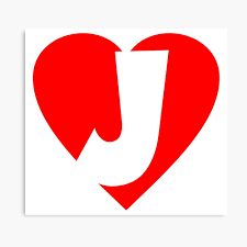 Each letter represented by a mark along one central line. I Love J Heart J Heart With Letter J Photographic Print By Theshirtshops Redbubble