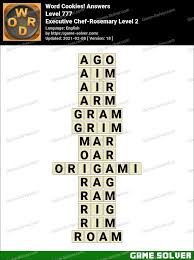 Word Cookies Executive Chef-Rosemary Level 2 Answers • Game Solver