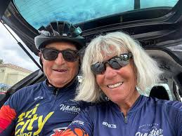 Chad Herzog and I riding into the sunrise this morning