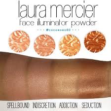 Laura Mercier Face Illuminator Powder Swatches On Dark Skin 4 Highlighters My Collection Cocomomo80 Shiny Makeup Makeup Swatches Laura Mercier