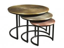 lot de 3 tables basses gigognes indus candeur acier couchtisch metallmobel online mobel