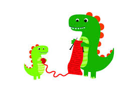 Download Dinosaur Knitting Shirt With Baby Dinosaur Holding The Yarn Svg Cut File By Creative Fabrica Crafts Creative Fabrica