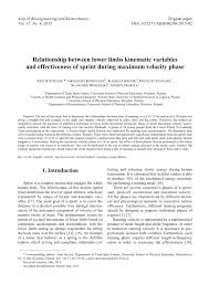 To then find the absolute maximum velocity through the junction, just apply: Pdf Relationship Between Lower Limbs Kinematic Variables And Effectiveness Of Sprint During Maximum Velocity Phase