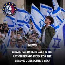 Israel has ranked last in the Nation Brands Index (NBI) for the second consecutive year, according to data released on Thursday by a private research firm. It marks Israel's lowest position in