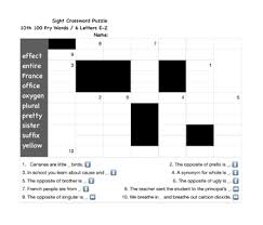Z, alphabetically crossword clue answers. Sight Crossword Puzzle 10th 100 Fry Words 6 Letters E Z By Jon Coley