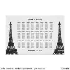 Eiffel Tower 24 Table Large Seating Chart Zazzle Com