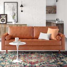 Cheap living room sofas, buy quality furniture directly from china suppliers:sectional sofa fashion furniture orange leather sofa, chaise lounge and ottoman, comfortable settee set hot sale furniture. Hailee 84 Genuine Leather Sofa Reviews Allmodern