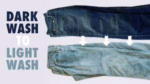 You may have to use shampoo bottles to hold it down if your jeans are especially buoyant. Dark Wash Jeans To Light Wash Jeans How To Bleach Denim Youtube