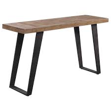 Weathered Oak Top Console Table With Angled Iron Legs Weathered Oak Console Table Oak