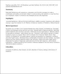 Pediatrician Resume Template Best Design Tips Myperfectresume