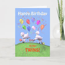 Birthday Card Birthday Wishes For Twins Images Happy Birthday Lambs For Twins Card Zazzle Com Birthday Wishes For Twins Birthday Cards For Twins Happy Birthday Cards