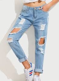 Yirtik Kot Modelleri Modellerimiz Distressed Boyfriend Jeans Blue Ripped Jeans Ripped Boyfriend Jeans