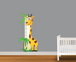 Cute Giraffe Growth Chart Vinyl Wall Art Decal Peel And Stick Sticker