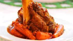 Beef Shin Stewed With Carrots Jarret De Boeuf Aux Carrots Recipe Carrot Recipes Food Lamb Recipes