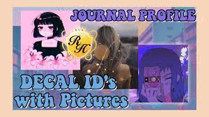 Its function is similar to the profile and is still accessed by going to dress up and clicking the profile option on the customization sidebar. Decal Ids Codes For Journal Profile With Pictures Part 1 Ft Bts And More Royale High Journal Youtube