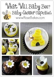 A bee themed baby shower is all about using three basic colors: What Will Baby Bee Gender Reveal Party Cupcakes Rose Bakes