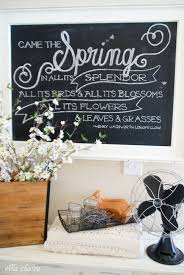 Just another beautiful chalkboard art piece welcoming in one of our favorite seasons. Spring Chalkboard Art With Printable Template Ella Claire Co
