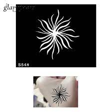 Hot 1 Piece Small Indian Henna Tattoo Stencil Moire Pattern Flower Design Diy Body Art Colored Drawing Henna Tattoo Stencils Colorful Drawings Tattoo Stencils