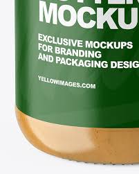 Download Clear Glass Jar With Peanut Butter Mockup In Jar Mockups On Yellow Images Object Mockups PSD Mockup Templates