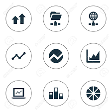 Vector Illustration Set Of Simple Business Icons Elements Pie