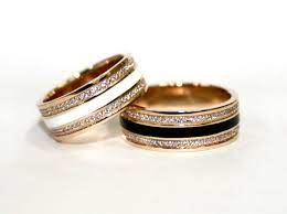 Custom Order For Our Clients Rose Gold Wedding Bands With White And Black Enamel Wedding Rings Uniq Classic Wedding Rings Wedding Rings Womens Jewelry Rings