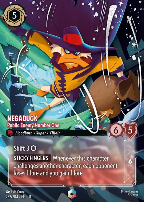 Negaduck - Public Enemy Number One - Enchanted 232/204 » Disney Lorcana  Card Details + Review » Lorcana Player