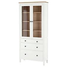 Made from solid wood from more sustainable sources, every piece of the furniture is designed to maintain their genuine characteristic with each passing year. Hemnes Glass Door Cabinet With 3 Drawers White Stain Light Brown 35 3 8x77 1 2 Ikea