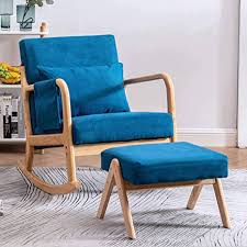 So, now you know how nursery gliders can improve your life, it's time to reveal mombrite's six top picks. Amazon Com Paddie Rocking Chair For Nursery Glider Rocker With Ottoman Side Pocket Pillow Fabric Modern For Living Room Bedroom Furniture Blue Kitchen Dining