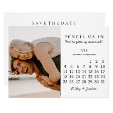Pencil Us In Save The Date July 2021 Calendar Invitation Zazzle Com In 2020 Save The Date 2021 Calendar Invitations