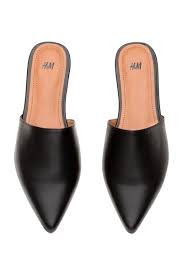 Flat Mules Black Ladies H M Gb 2 In 2020 Mules Shoes Flat Vegan Leather Shoes Mules Shoes