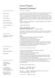 Research Coordinator Cv Sample