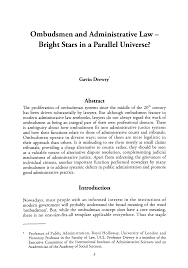 Ombudsmen and Administrative Law