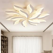 Lights semi flush mount ceiling light contemporary sputnik chandelier lighting farmhouse kitchen light fixtures for dining room living room bedroom foyer. Nordic Style Leaf Led Semi Flush Mount Acrylic Multi Light Decorative Ceiling Light In White Takeluckhome Com