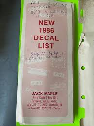 Jack Maple Decal List, no date. Folder. Item: 18499