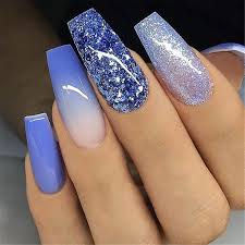 Add shine with confetti nail polish or add some edge with metallic nail art. 26 Attractive Acrylic Green And Blue Glitter Coffin Nails To Try Coffin Nails Designs Teal Nails Coffin Nails Long