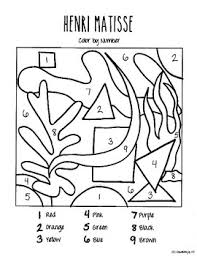 Matisse gold fish in art class, second graders have been studying the french artist henri matisse. Matisse Color By Number Worksheets Teaching Resources Tpt