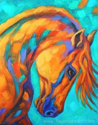Southwest Horse By C Theresa Paden Abstract Horse Painting Colorful Horse Painting Horse Painting