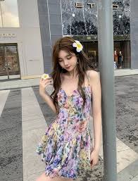 See more ideas about blackpink jennie, blackpink, jennie kim blackpink. Floral Bustier Sling Dress Jennie Blackpink K Fashion At Fashionchingu