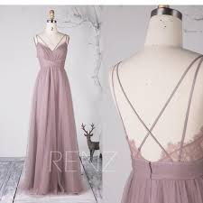 Bridesmaid Dress Dark Mauve Tulle Dress Wedding Dress Ruched V Etsy Tulle Dress Mauve Bridesmaid Dress Bridesmaid Dresses