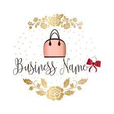 Custom Logo Design Gold Pink Bag Purse Logo Gold Fashion Bag Etsy Shop Logo Design Gold Logo Design Logo Online Shop