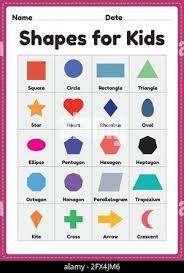 formes pour enfants feuille imprimable d age prescolaire et maternelle apprendre les symboles de base activites educatives image vectorielle stock alamy coloriage mandala fleur japonais