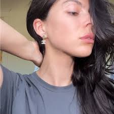 VINTAGE CHANEL EARNINGS with ORIGINAL BOX. ( they don't make these anymore  ) 🤍