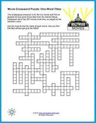 If you're a true crossword puzzle fan who also loves movies, one puzzle won't be enough! Fun Movie Crossword Puzzles