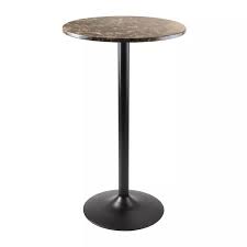 The y shape wishbone brass metal table legs, brushed satin brass gold finish stainless steel 28 h set (2), live edge dining table, desk. Buy Cora Round Bar High Table Faux Marble Top Metal Black Winsome Online In Turkey 17089945