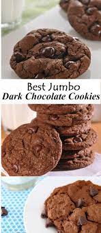 Best Jumbo Dark Chocolate Cookies Recipe Dark Chocolate Chip Cookies Chocolate Cookies Easy Cookies Recipes Chocolate Chip