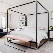 Scmty thickened spiral connection style design metal canopy bed frame post for king size stainless steel four corner bed mosquito net frame bracket fit for metal bed wood bed (black, king) 5.0 out of 5 stars 1. Cb2 Frame Canopy Queen Bed Apartment Therapy S Bazaar