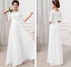 Plus Size Wedding Party Long Dress Women Ladies Mid Sleeve Chiffon Lace Dresses Party Maxi Custom Bridesmaid Dress Maxi Dress Wedding White Bridesmaid Dresses