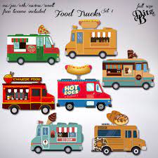 Food Trucks Set 1 Food Truck Clip Art Digital Scrapbooking