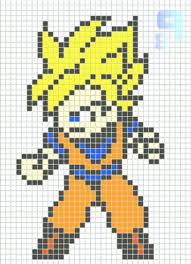 Goku Dbz Perler Pattern Patterns Beads Templates For Hama Pixel Dragon Graph Paper Art Pixel Art Templates